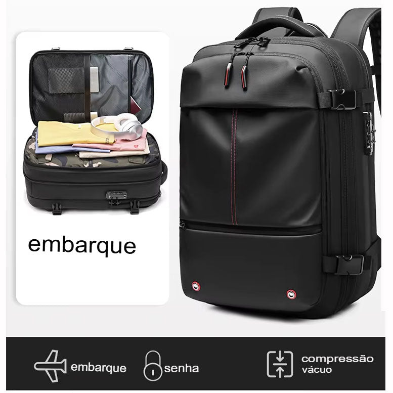 Mochila de Viagem com Cadeado e Compressão a Vácuo Essence Trip