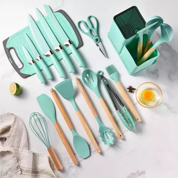 Kit de Cozinha 19 Peças em Silicone Premium - OFERTA IMPÉRDIVEL