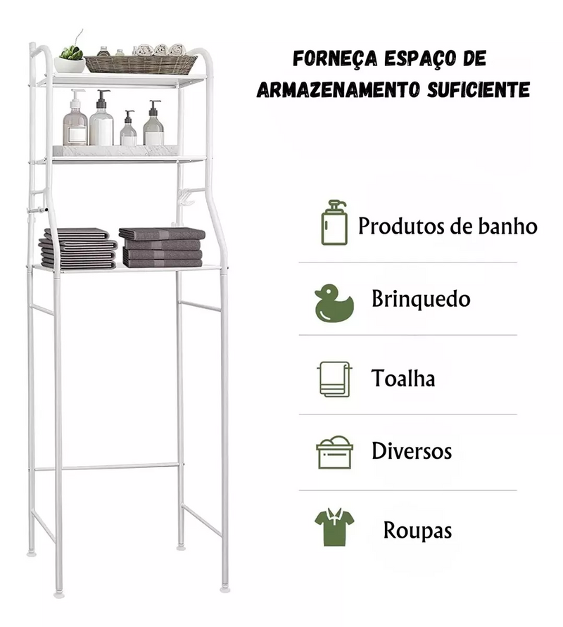 [COMPRE 1 LEVE 2] Rack Organizador Mágico de Banheiro Organização, Praticidade e Higiene [OFERTA VÁLIDA SOMENTE HOJE]