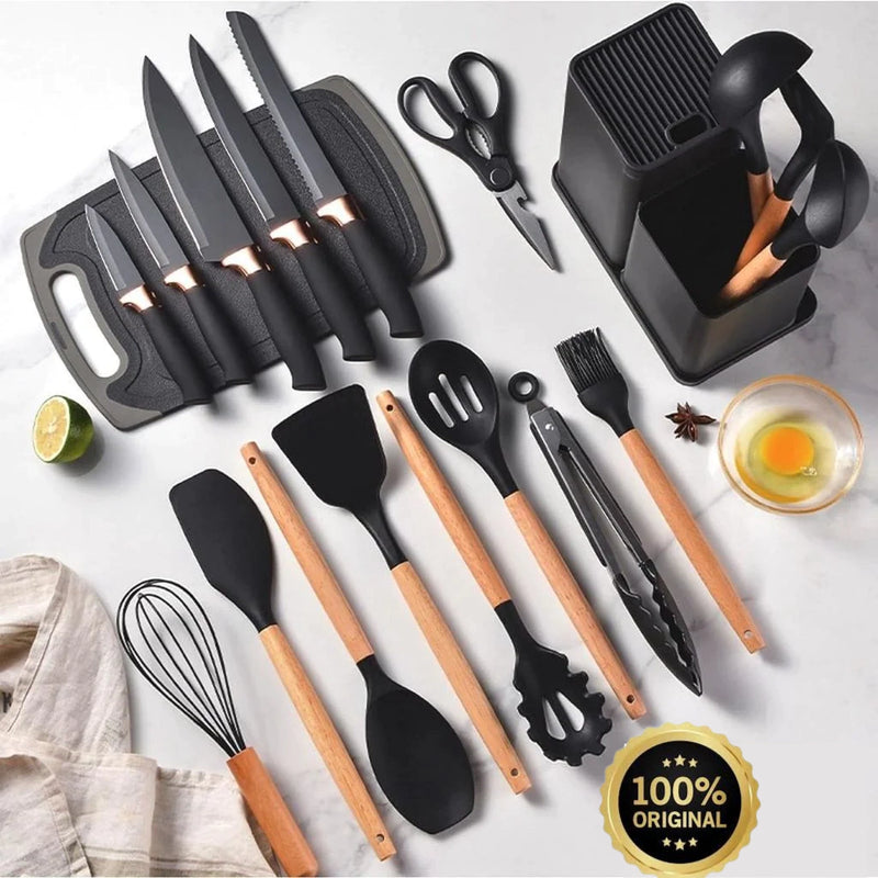 Kit de Cozinha 19 Peças em Silicone Premium - OFERTA IMPÉRDIVEL