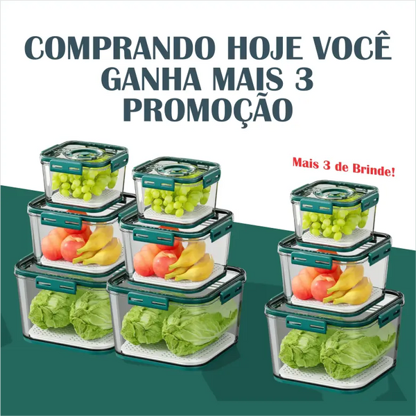 Kit Potes Hermético Vidro - Promoção Compre 6 Leve 9 Somente Hoje! + 2 Brindes Exclusivos