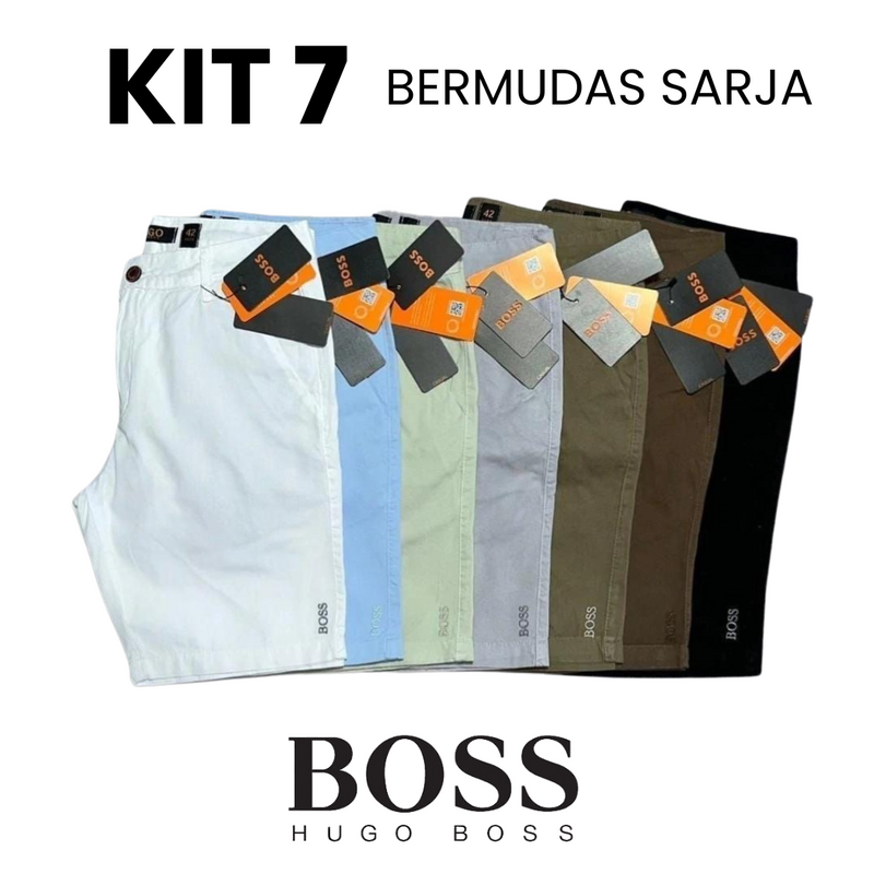 Kit 7 Bermuda Sarja Hugo Boss – Cores Variadas