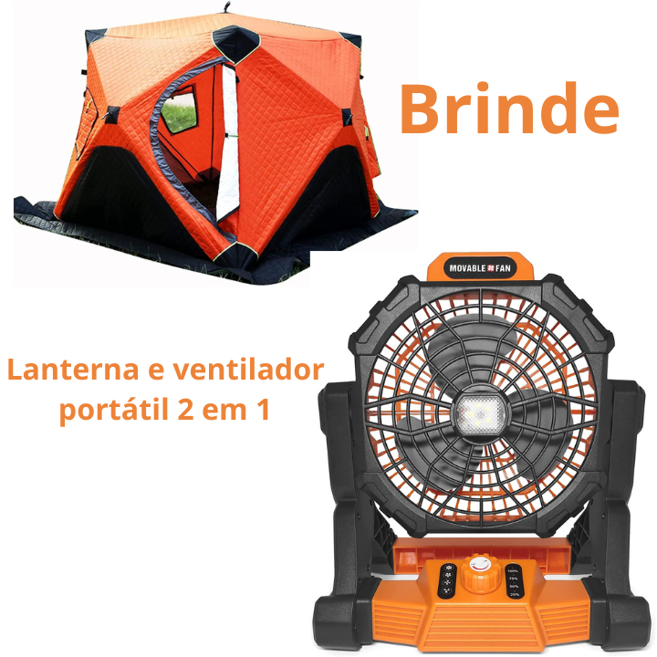 Barraca de Camping Impermeável Abertura Rápida 4 - 6 Pessoas ( Brinde Lanterna e ventilador portátil 2 em 1 )