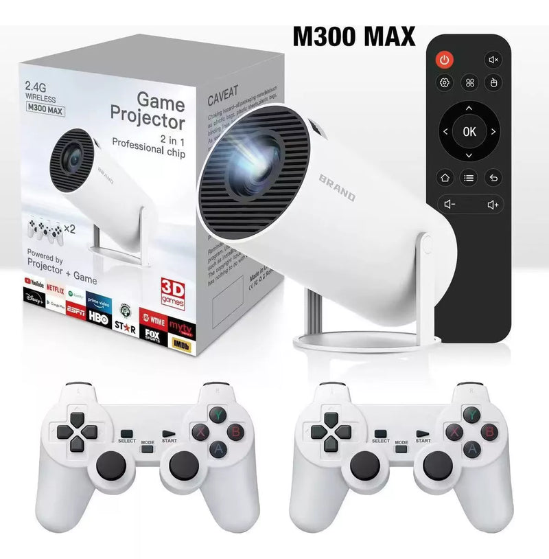 Projetor Gamer 4K Smart C/ 2 Controles M300 Max