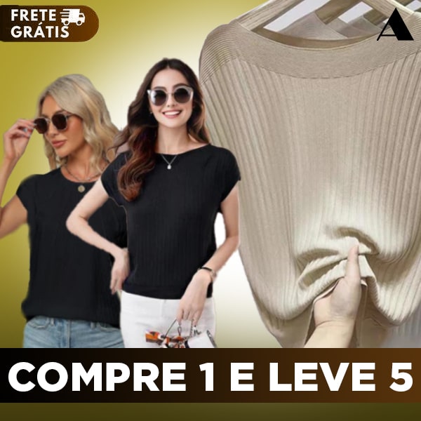 Compre 1 Leve 5 Blusinhas Liana™ em Malha Viscoelástica (Somente HOJE!)