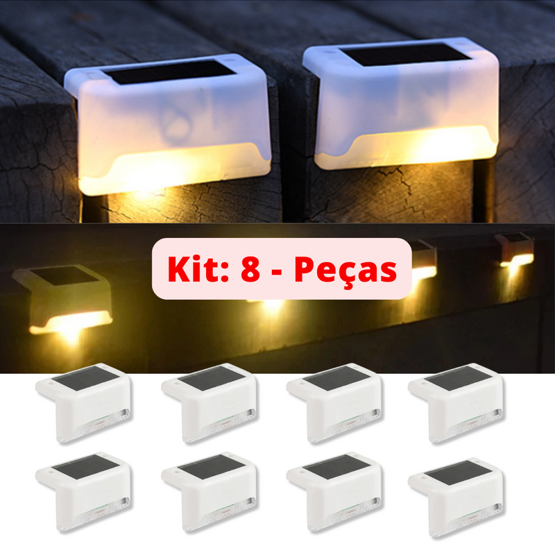 [SÓ HOJE] Mini Luz LED Para Degraus e Sacadas - IP65 À Prova D’Água - Energia Solar - 50% OFF