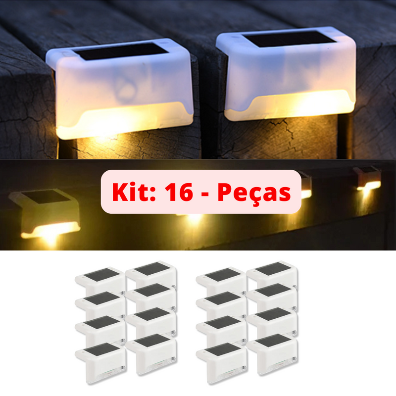 [SÓ HOJE] Mini Luz LED Para Degraus e Sacadas - IP65 À Prova D’Água - Energia Solar - 50% OFF