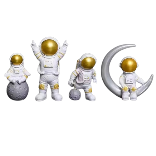 Escultura Decorativa Astronauta - 4 peças