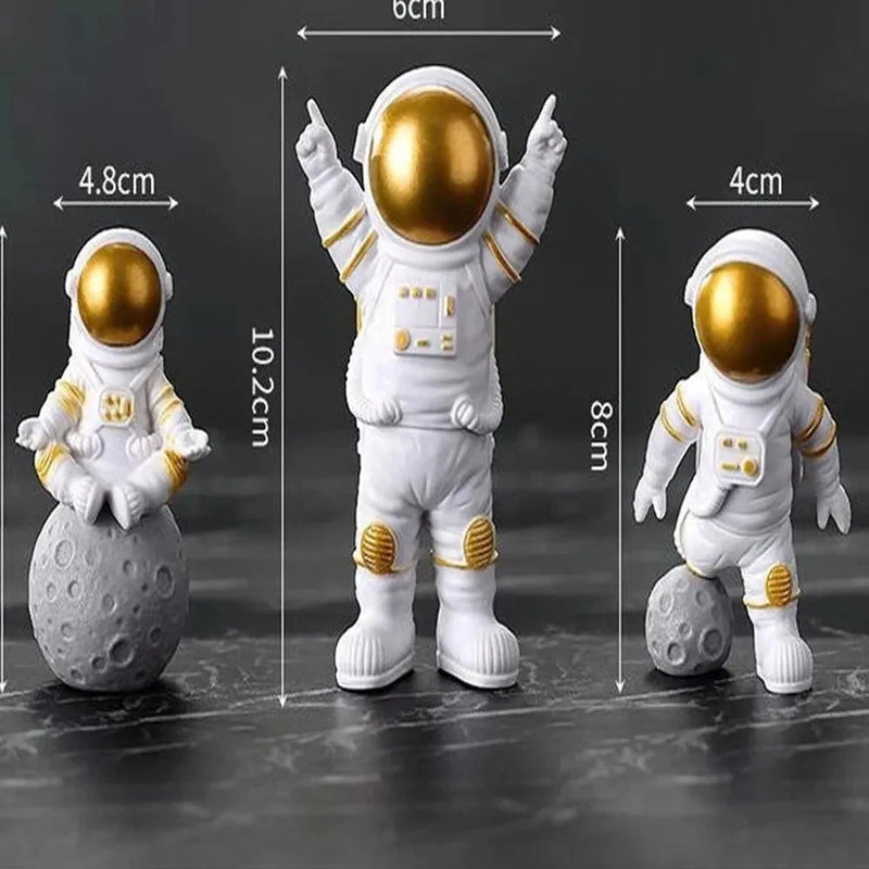 Escultura Decorativa Astronauta - 4 peças